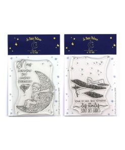 2 Tampons transparents Le Petit Prince Avion et Lune - N/A