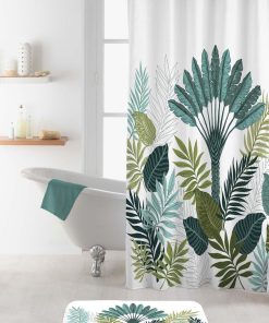 Rideau de douche Panazio feuille - Bleu