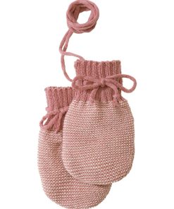 Moufles en pure laine mérinos 0-12 mois Rose - Rose