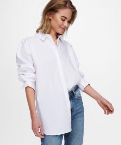 Chemise longue 'JDY' - blanc