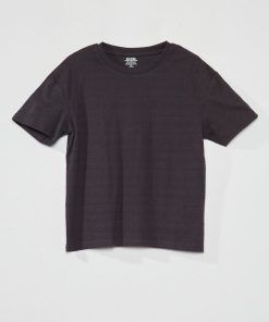 T-shirt en maille jersey fantaisie - Gris