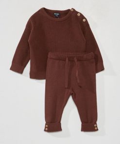 Ensemble en maille - 2 pièces - marron