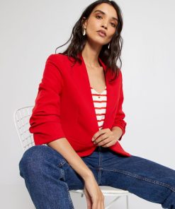 Veste courte type blazer - Rouge