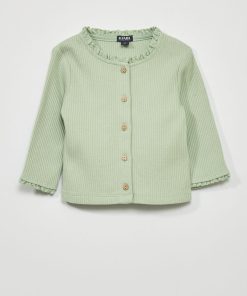 Gilet côtelé avec dentelle - Vert