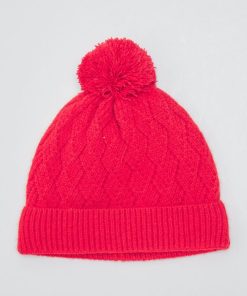 Bonnet en maille fantaisie - Rouge