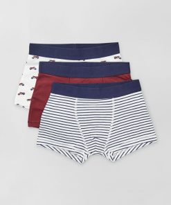 Lot de 3 boxers - Blanc/Bordeaux