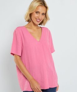 Blouse fluide encolure V 'JDY' - rose