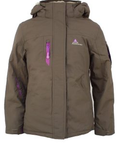 Parka de ski fille GADIKA - Gris taupe