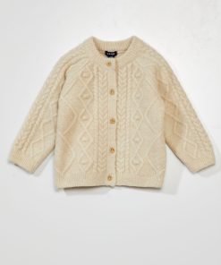 Gilet en maille torsadée - Blanc