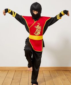 Déguisement de ninja - noir/rouge
