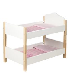 ROBA Lit Superposé pour Poupée Jumelle en Bois "Scarlett" - Séparable en 2 Lits - Blanc/Naturel - N/A