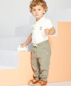 Pantalon en lin et en coton - Vert