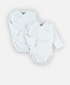 Lot De 2 Bodys Croisés Anna&milo En Coton - Noir Blanc