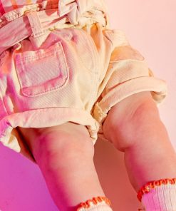Short en jean avec ceinture assortie - Ecru