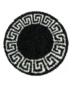 Tapis shaggy tapis rond Ø 200cm SHAGGY HE Noir OEKO TEX idéal pour Bureau - Noir