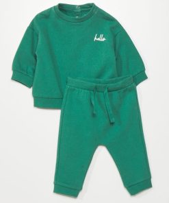 Ensemble sweat + pantalon de jogging - 2 pièces - Vert sapin