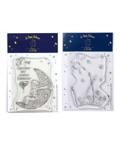 2 Tampons transparents Le Petit Prince Lune et Paysage - N/A