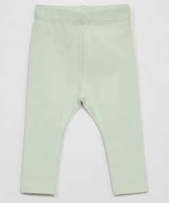 Legging long uni en maille jersey - vert cendré
