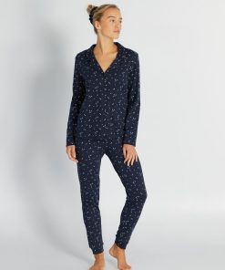 Ensemble pyjama long - 2 pièces - Marine