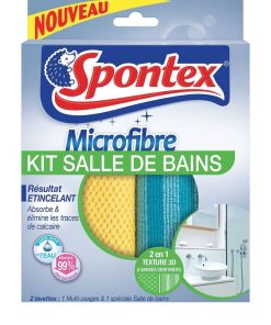 2 Lavette multi usage salle de bain - Bleu