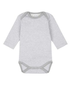 Body Bébé Bio Rayé Gris - Gris