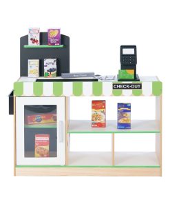 Caisse Énregistreuse Électronique Marchande Supermarché Avec 26 Accessoires En Bois Austin - N/A