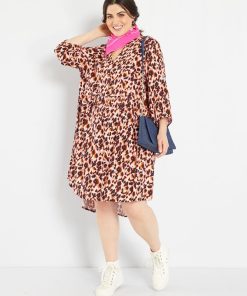 Robe 'léopard' courte 'Only Carmakoma' - Beige
