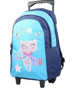 BAGTROTTER Sac à dos à roulettes Lili Lou Bleu - Bleu