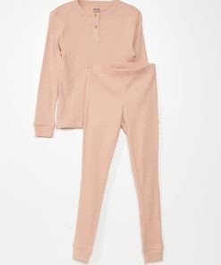 Pyjama en maille côtelée - Rose