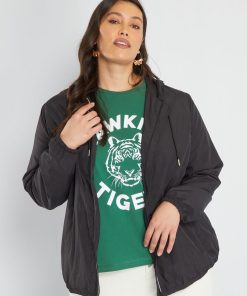 Blouson sport à capuche - Noir