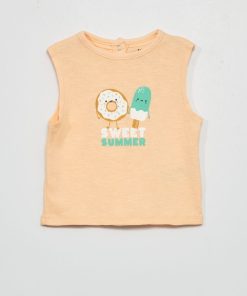 Débardeur imprimé en jersey - Orange