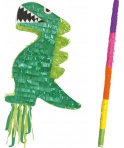 Piñata dinosaure + bâton - Multicolore