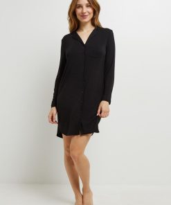 Camille liquette manches longues viscose - Noir