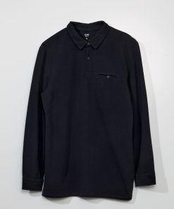 Polo en piqué de coton - noir