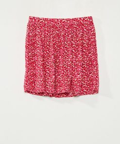 Jupe à motif fleuri - Rose