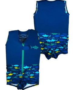 Maillot de Bain Sqwal Enfant avec Flotteurs - Accessoire de Natation Garçon - Bleu