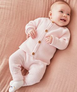 Cardigan en tricot, - Rose