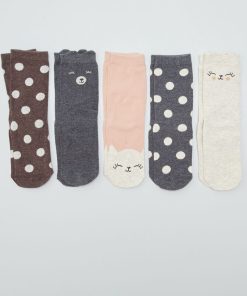 Lot de 5 paires de chaussettes - Marron/beige