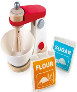Robot Pâtissier En Bois Blanc Et Rouge (4 Pièces) - N/A