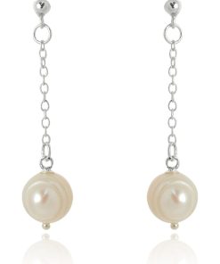 Boucles d'oreilles kiarik en Argent 925 et Perle blanche finition rhodiée - Argent