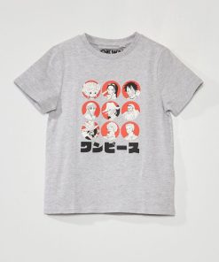T-shirt 'One Piece' manches courtes - Gris