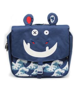 Cartable A4 maternelle Hippipos l'hippopotame - Bleu