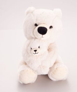 Peluche 'ours' et son bébé - Ours écru