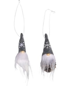 Lutin blanc - Décoration de sapin de Noël - 10 cm - Blanc
