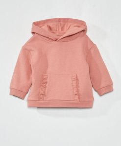 Sweat à capuche en molleton - Rose