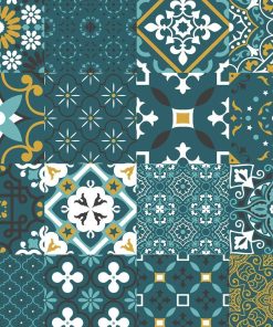 Nappe Toile cirée au mètre Taorminas Canard - Bleu canard