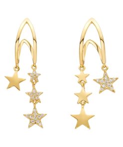 Boucles d'oreilles Herea, finition en or jaune 18 carats - Multicolore