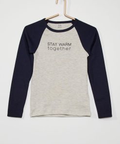 T-shirt à col rond 'Damart' - bleu/gris