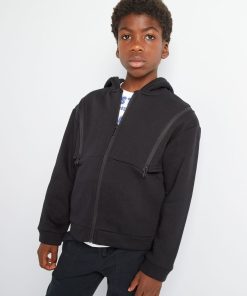 Sweat zippée à capuche - noir