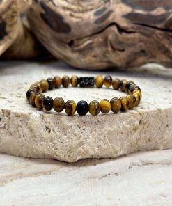 Bracelet en oeil de tigre 6mm - Marron